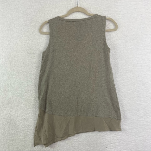Brunello Cucinelli taupe tan knit side button asymmetrical tank top. Size XL - Picture 6 of 11